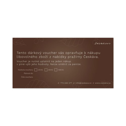 Dárkový voucher na nákup kávy